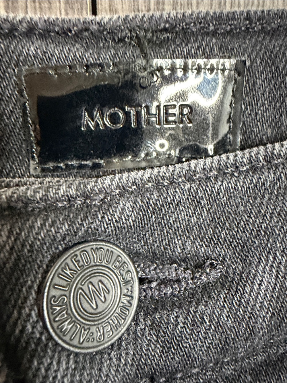 MOTHER Black Washed Wide-Leg Flare Jeans - Picture 4 of 9